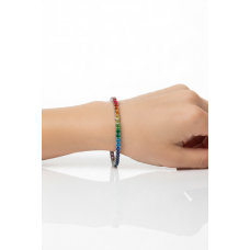 Rainbow tennis bracelet 